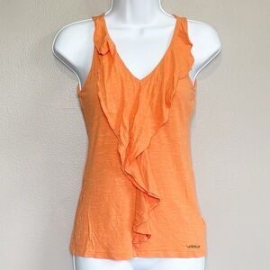 Michael Kors Sleeveless Blouse Tank Top Orange Womens XS